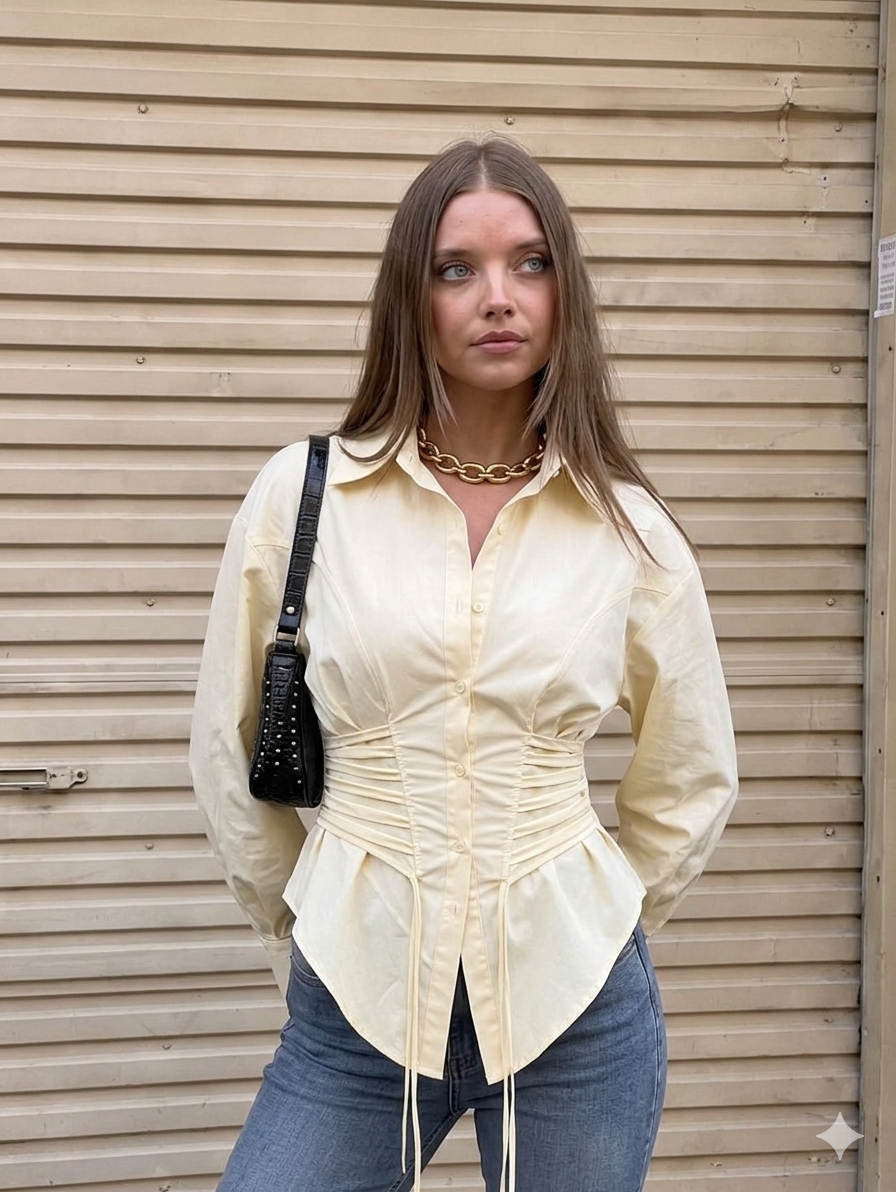 Lace-Up Corset Shirt