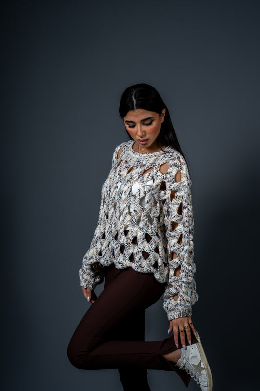 Chunky Open-Knit Sweater