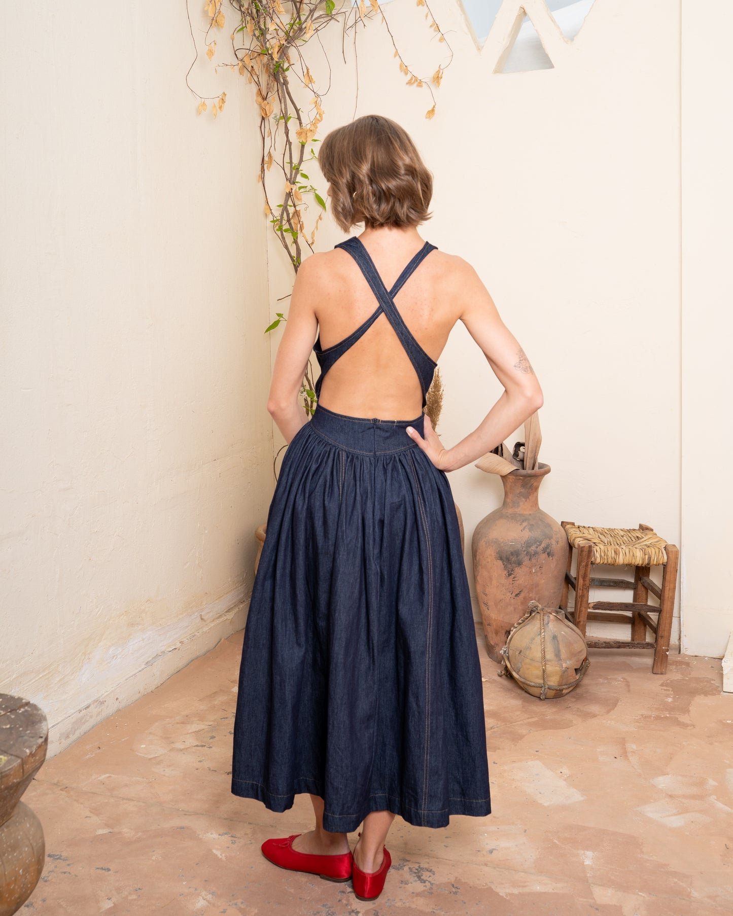Denim Cut-Out Maxi