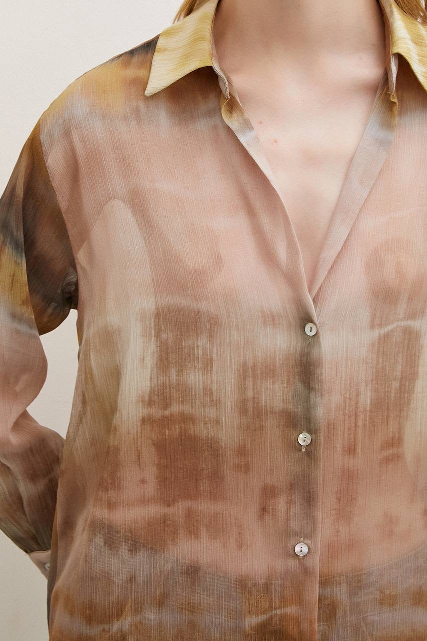 Sheer Abstract Blouse