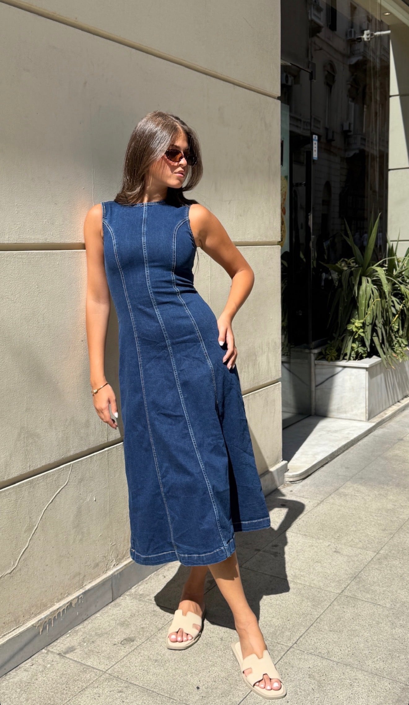 Stitched Denim Dress