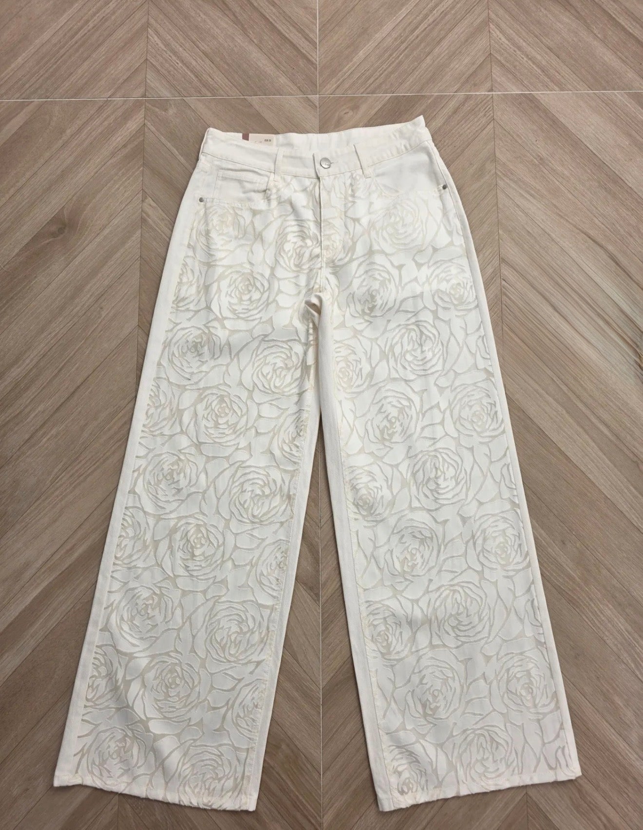 Rose Embossed Jeans