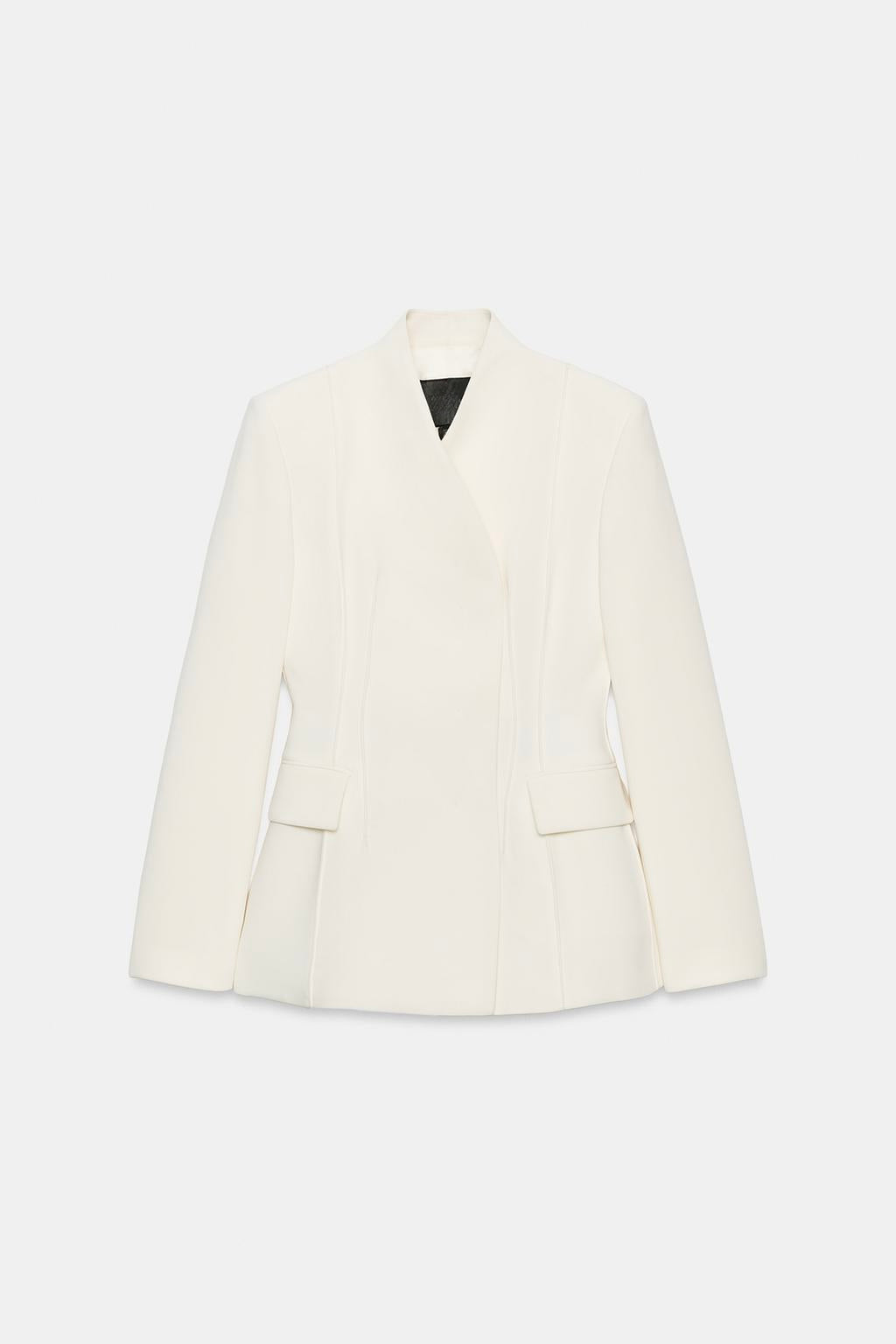 Ribbed Double-Breasted Blazer