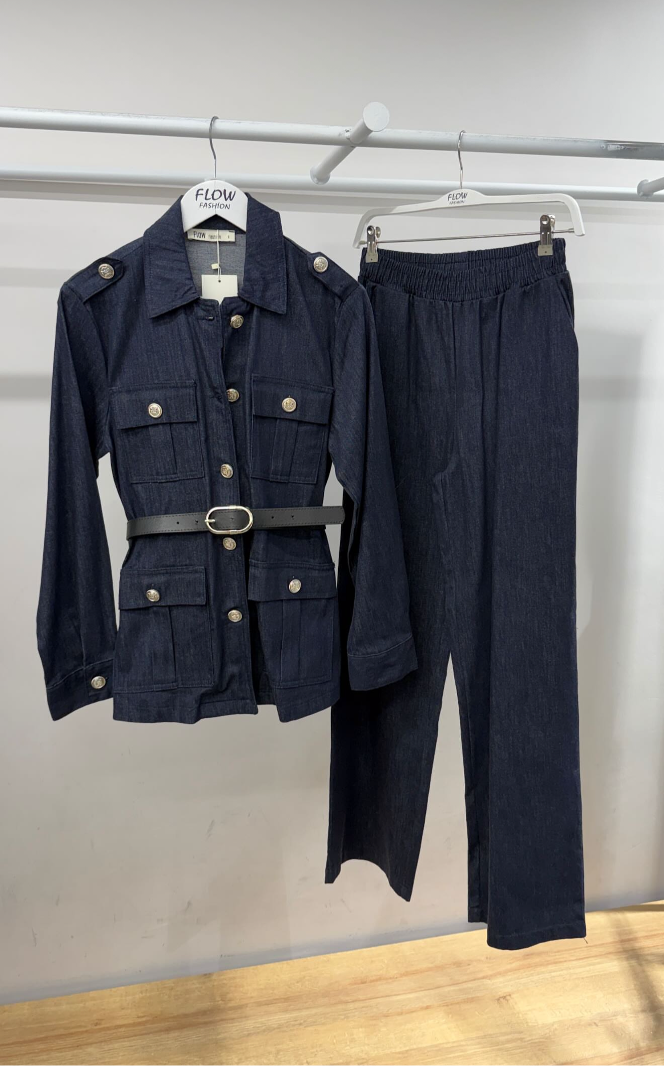 Belted Denim Set
