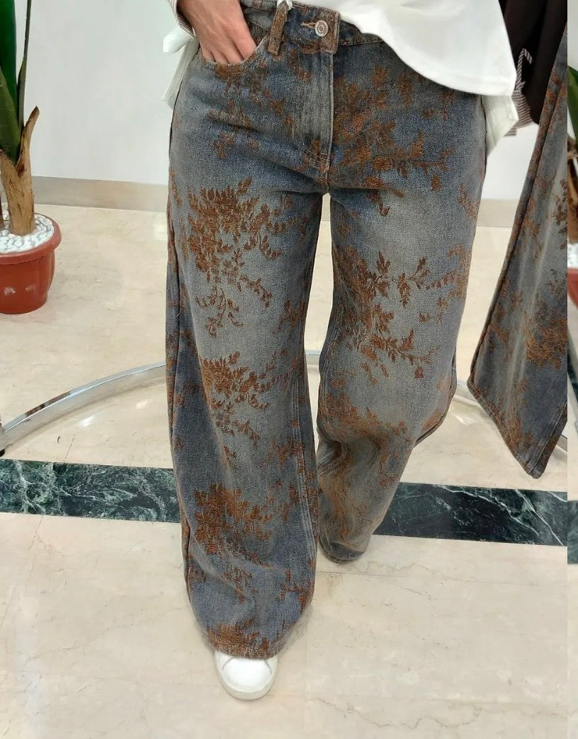 Embroidered Bloom Jeans