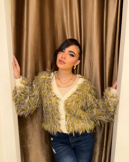 Shaggy Colorful Cardigan