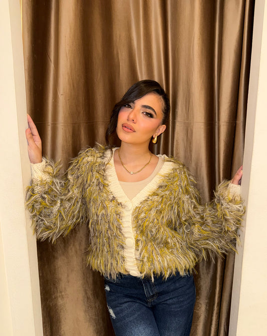 Shaggy Colorful Cardigan