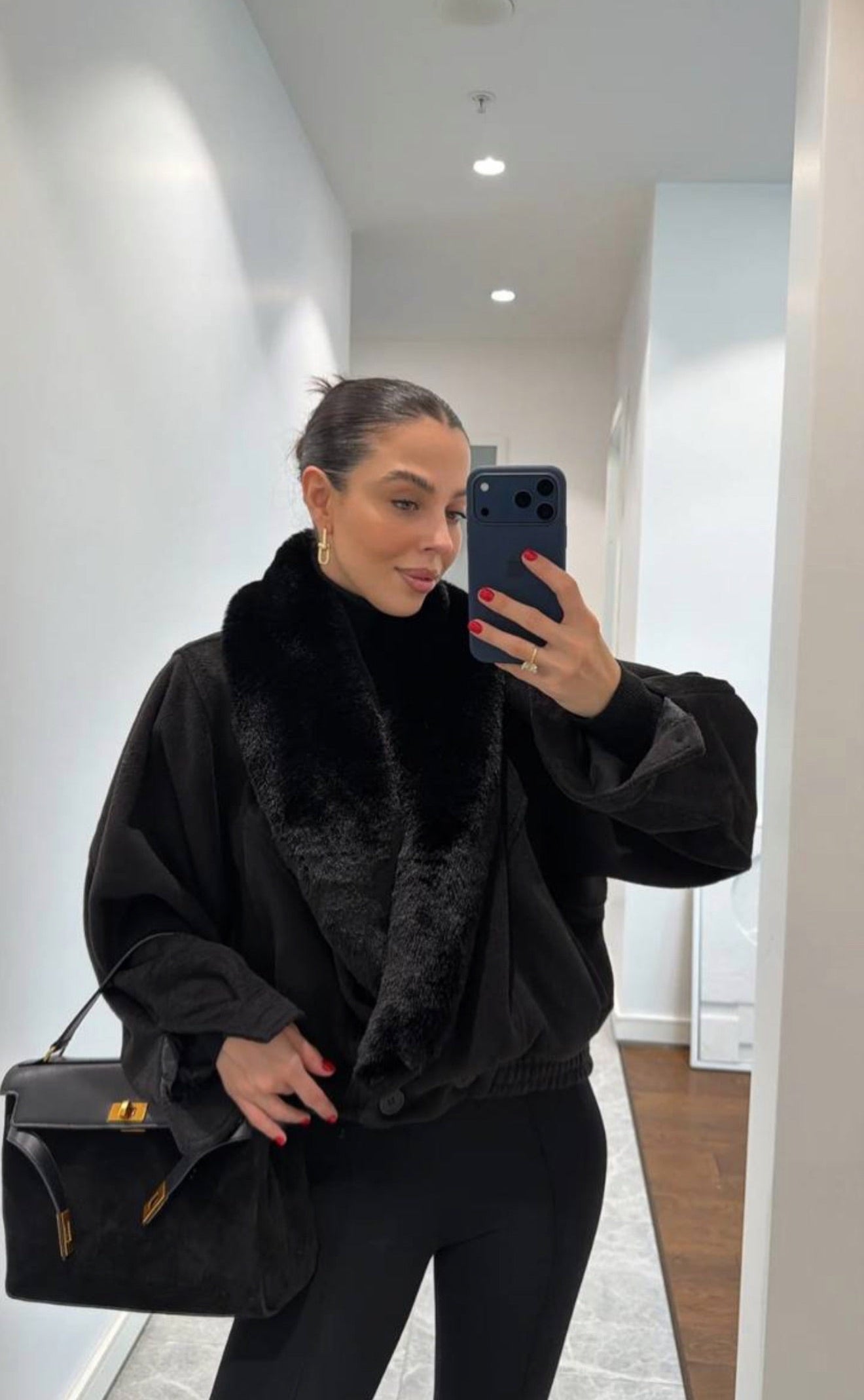 Plush Fur Collar Jacket