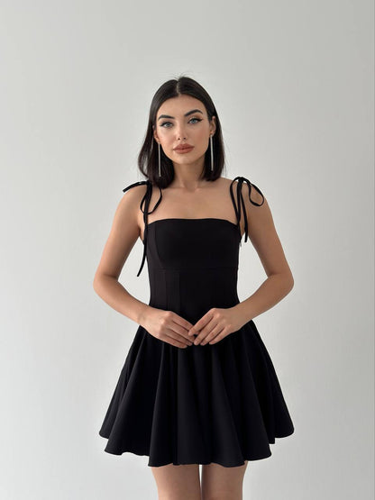 Ribbon Strap Skater Dress