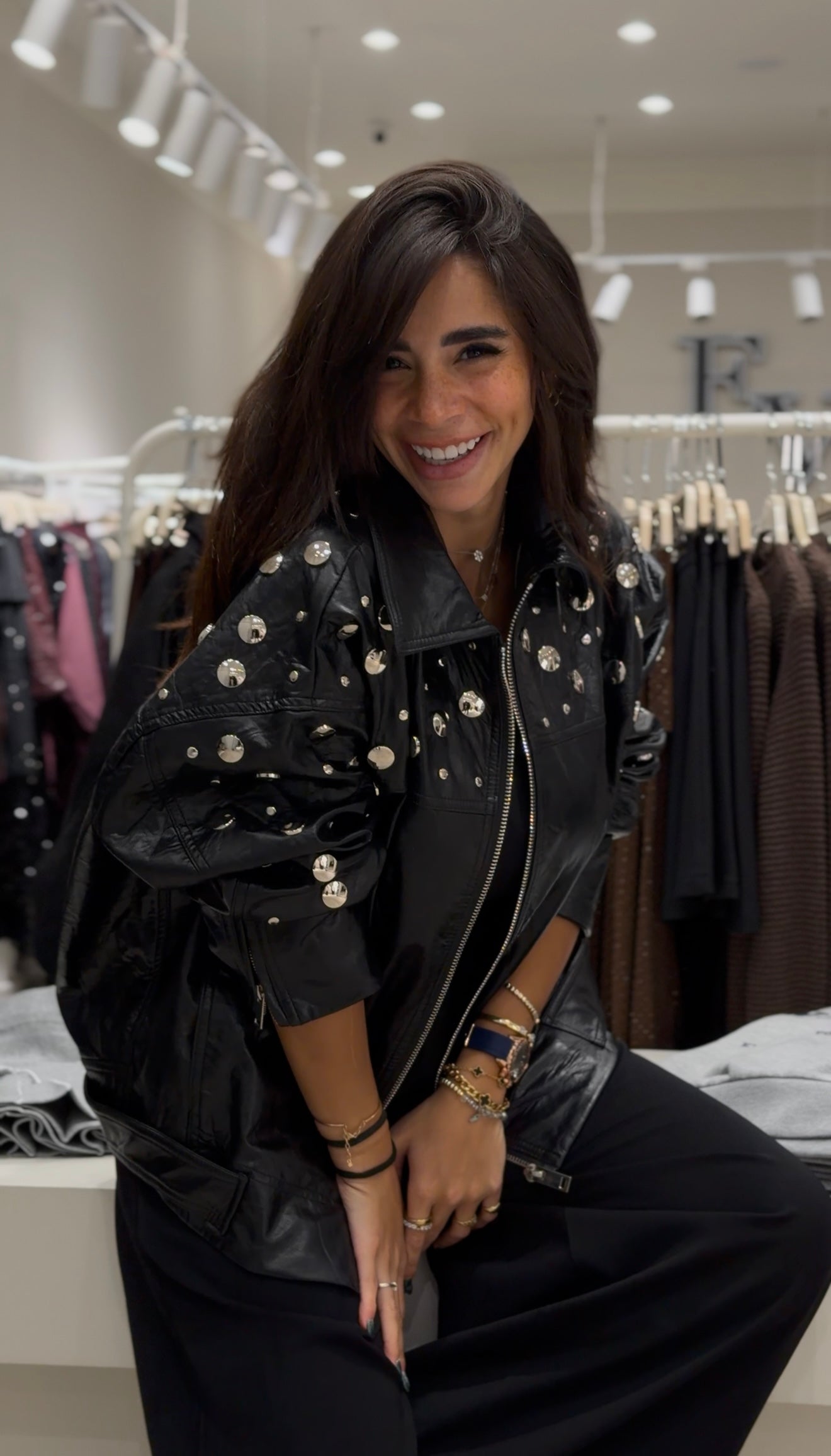 Studded Black Leather Jacket