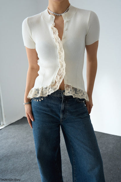 Frilled Knit Top