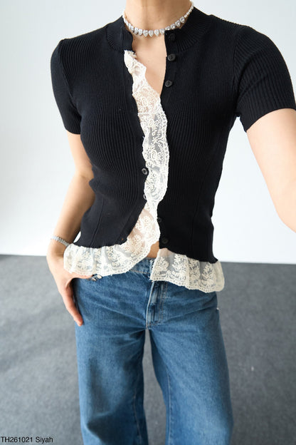 Frilled Knit Top
