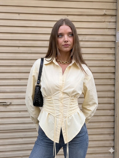 Lace-Up Corset Shirt