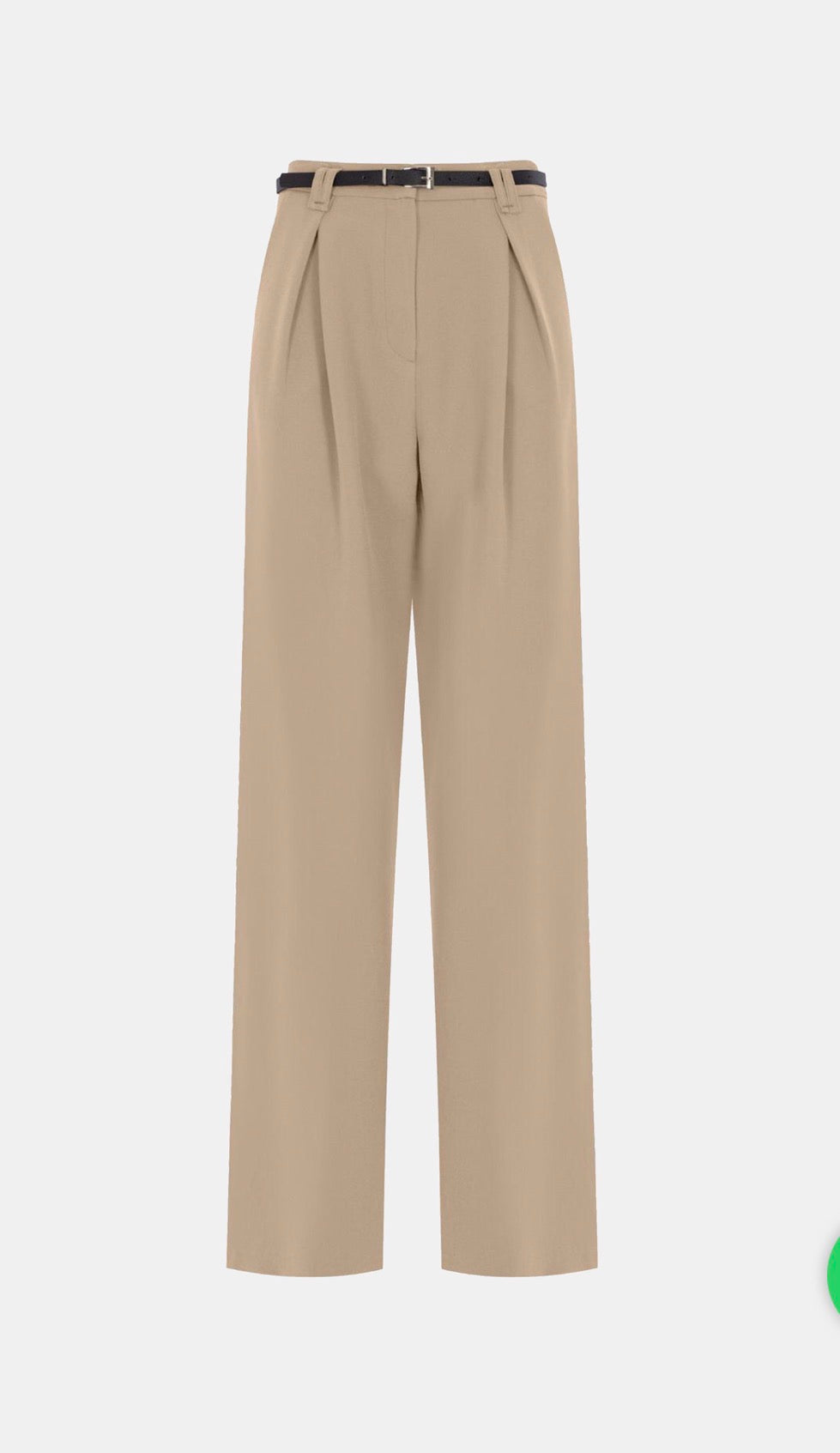 Belted Wide-Leg Pleated Pants
