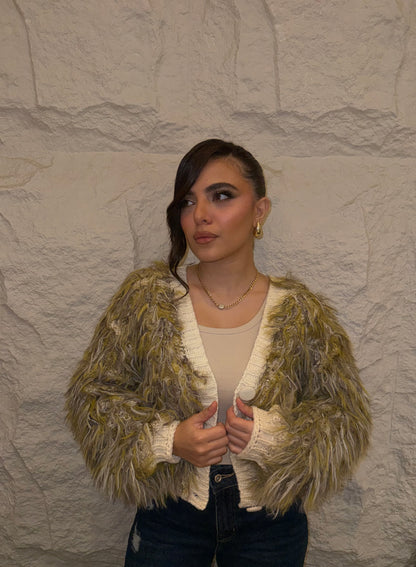 Shaggy Colorful Cardigan