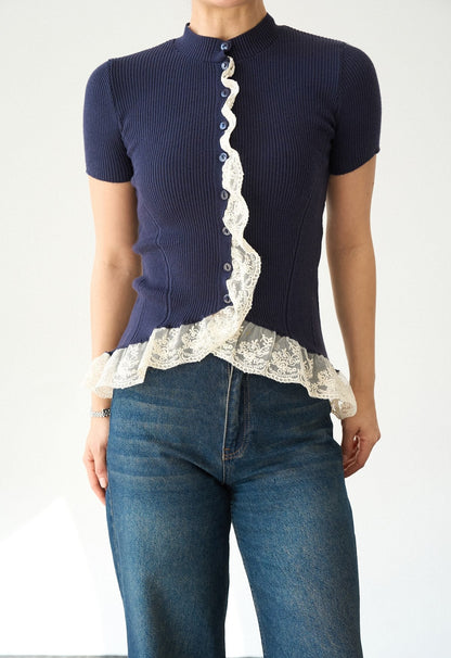 Frilled Knit Top
