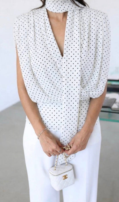 The Polka Scarfed Top
