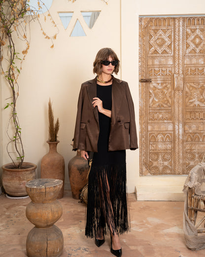 Mocha Satin Blazer