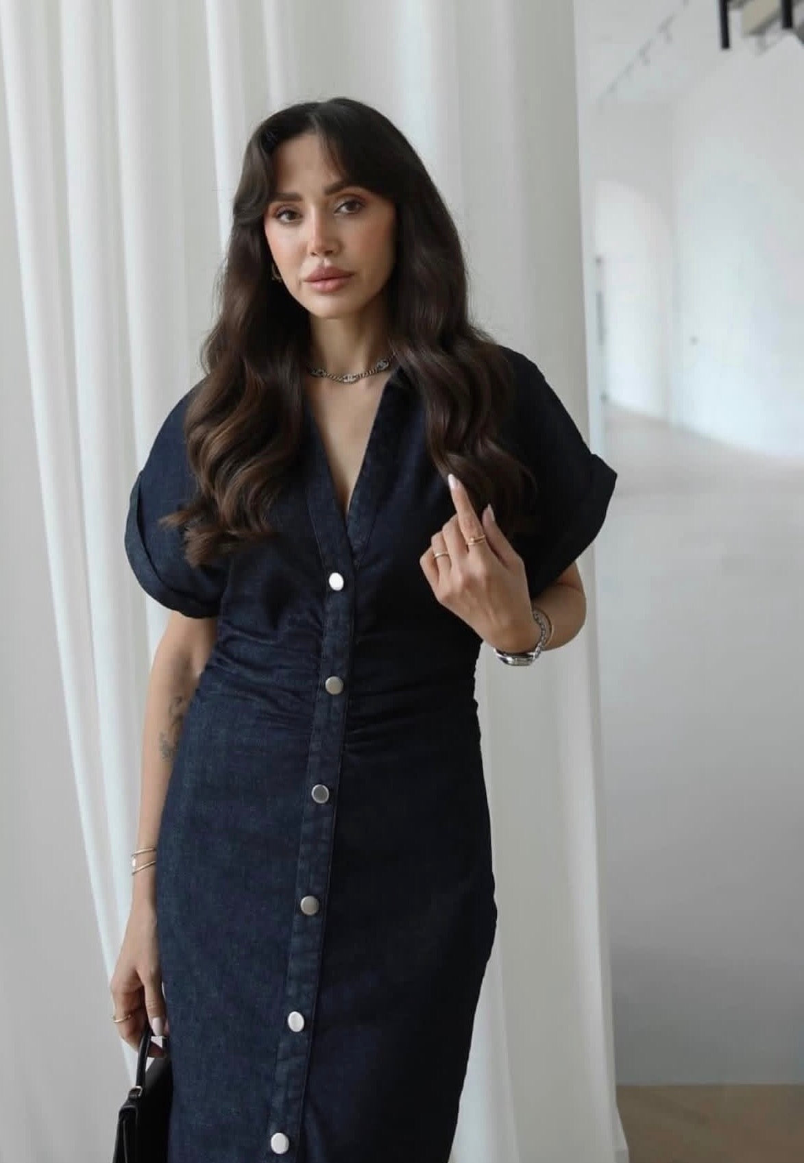Button Down Denim Dress