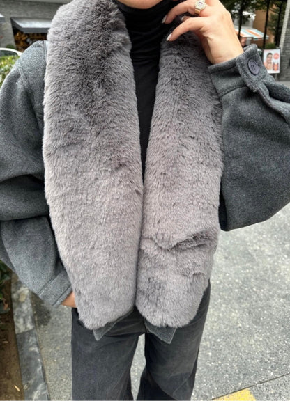 Plush Fur Collar Jacket