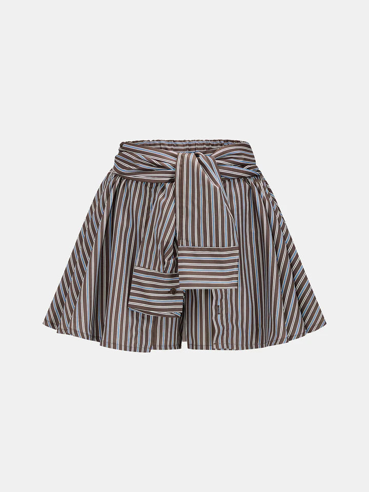 Stripe Tie-Waist Skort