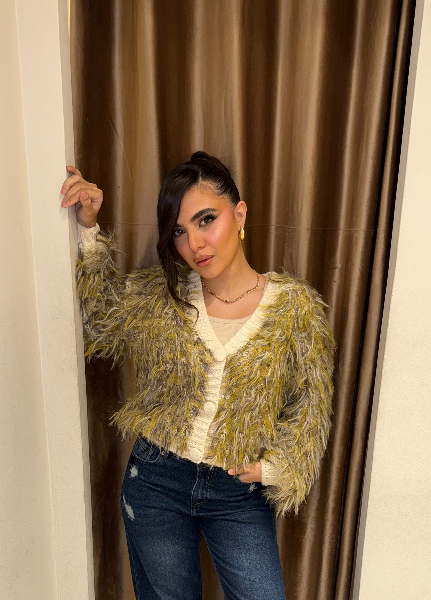 Shaggy Colorful Cardigan