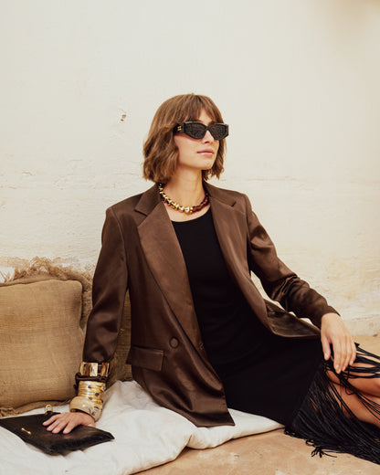 Mocha Satin Blazer