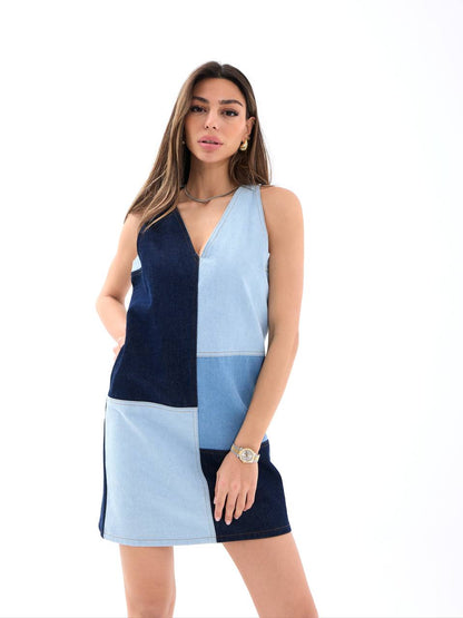 Patchwork Denim Mini