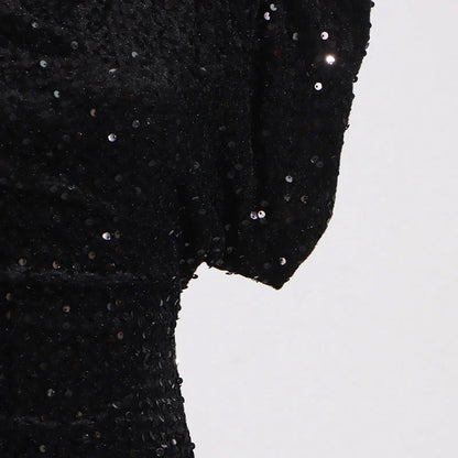 Black Sequin Mini Dress