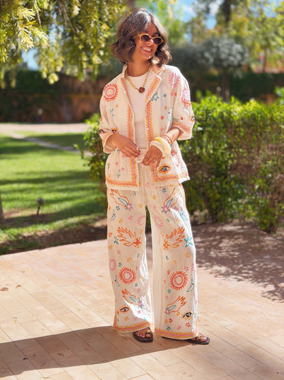 Sun & Stars Embroidered Set
