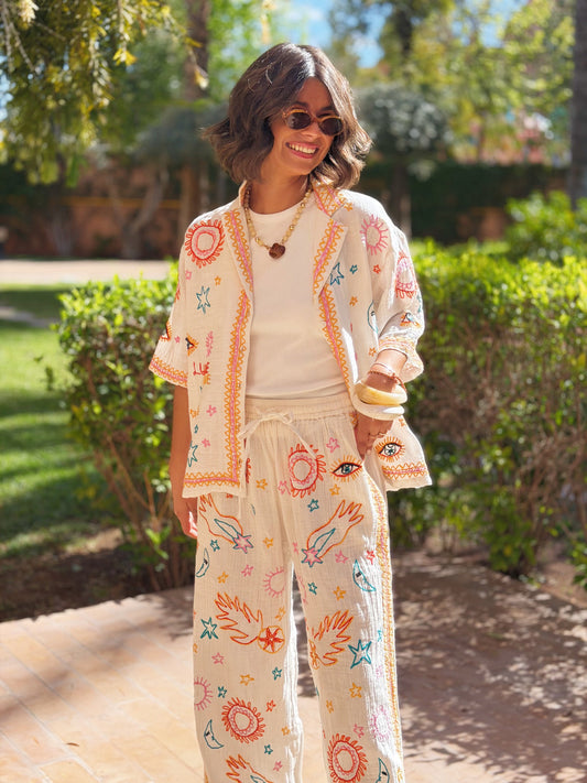 Sun & Stars Embroidered Set