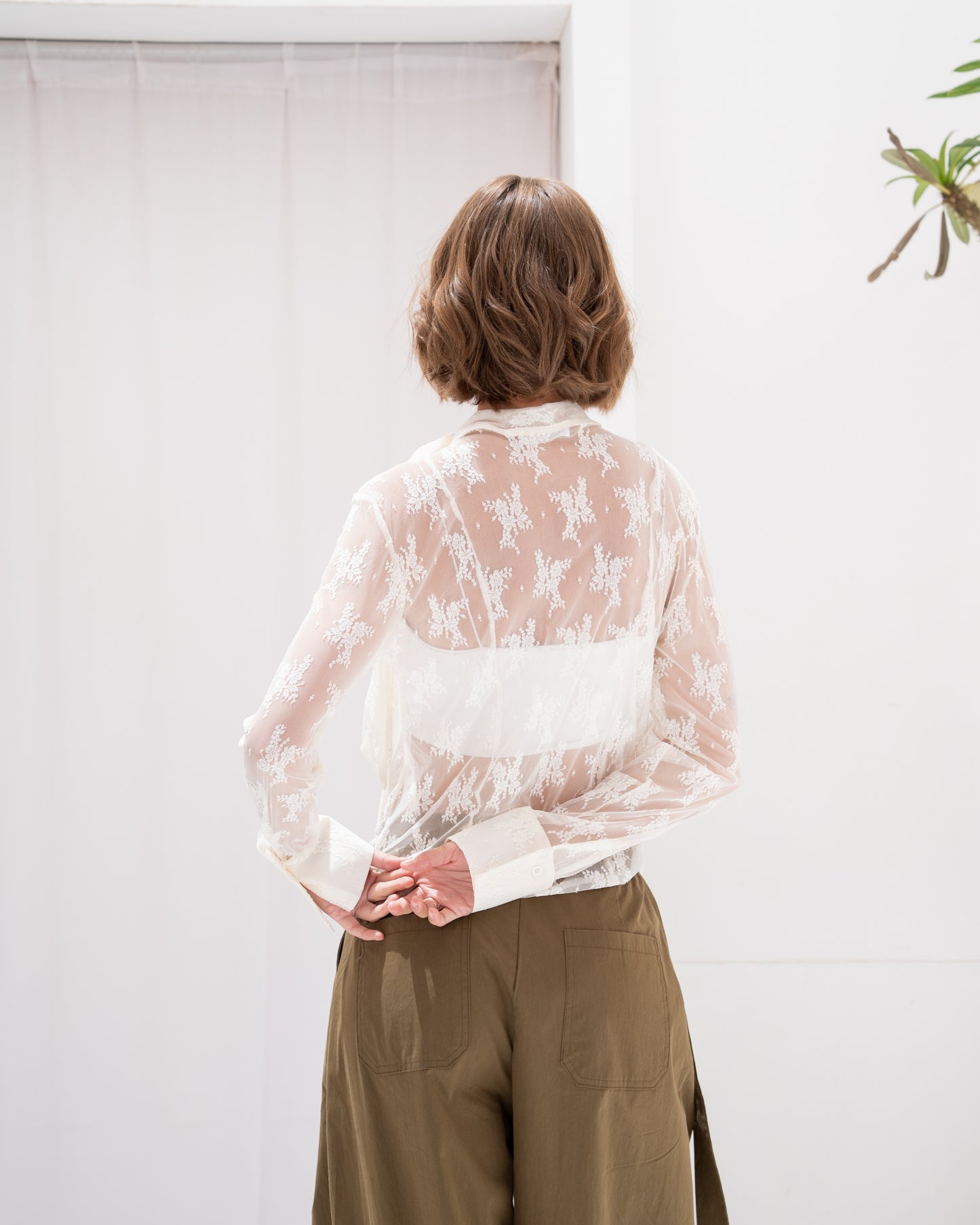 Sheer Floral Scarf Top
