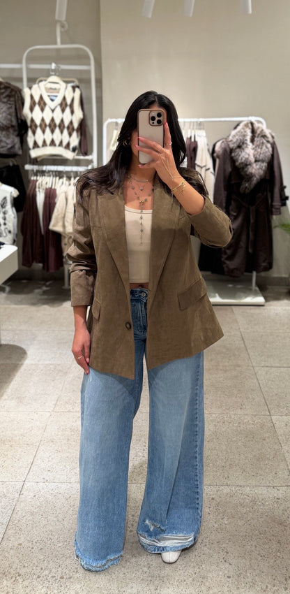 Suede Blazer Jacket
