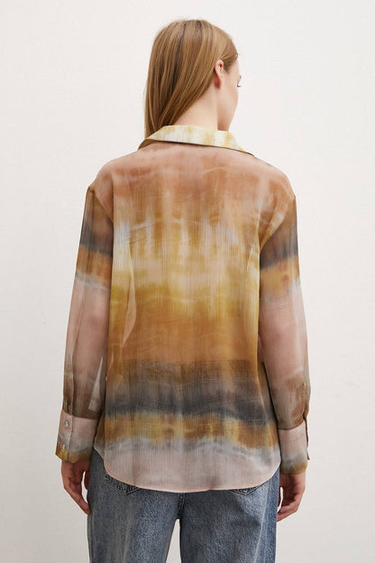 Sheer Abstract Blouse