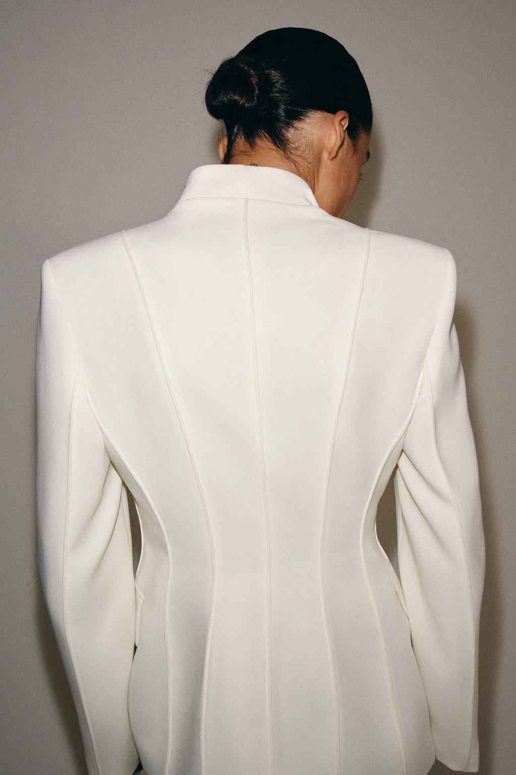 Ribbed Double-Breasted Blazer