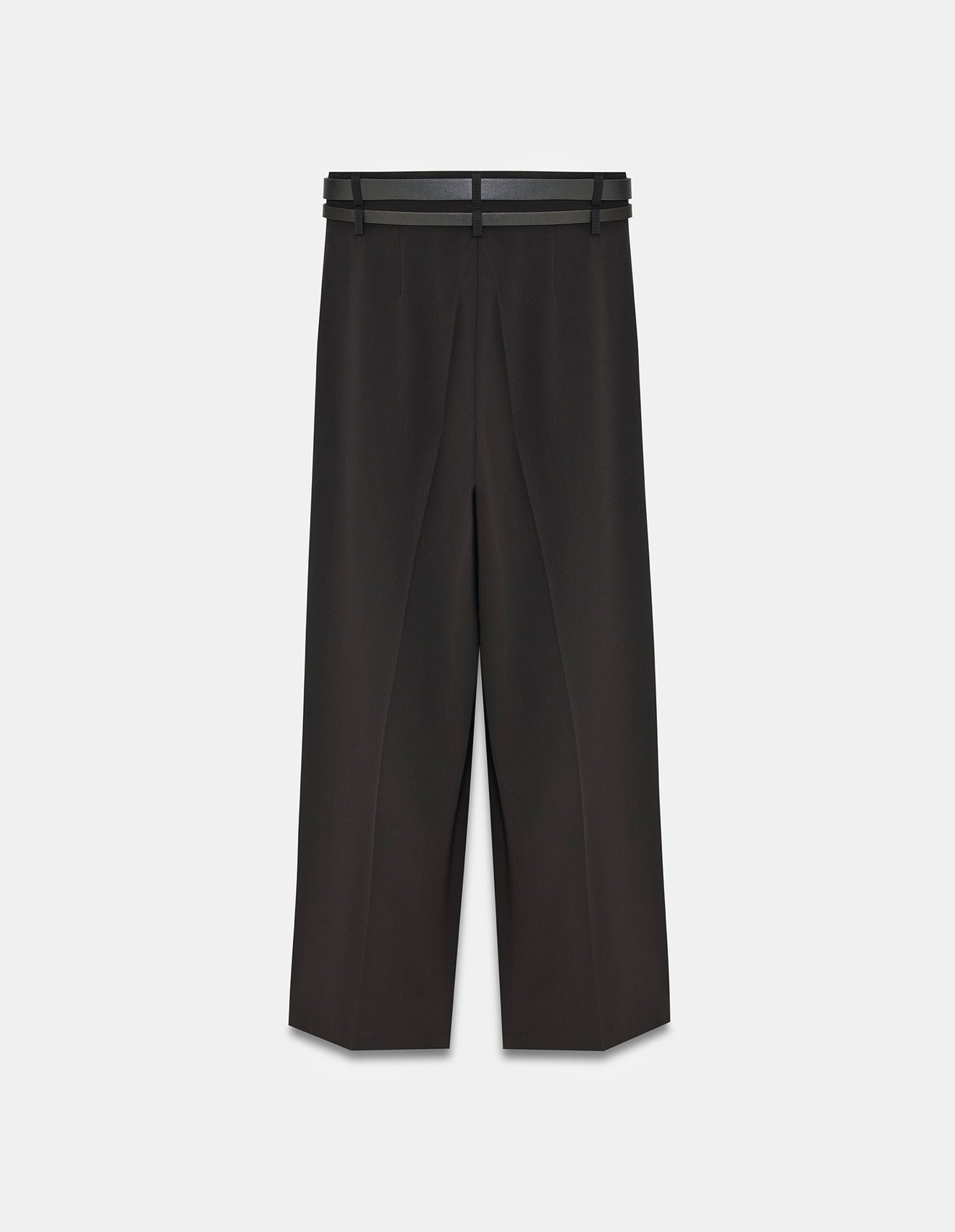 Double Belt Wide-Leg Pants