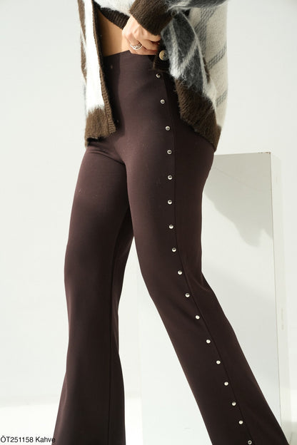 Studded Flare Trousers