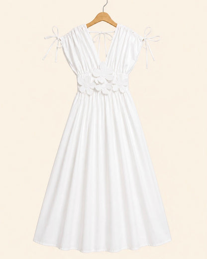 Floral White Maxi Dressh