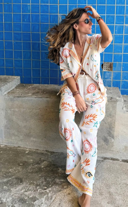 Sun & Stars Embroidered Set
