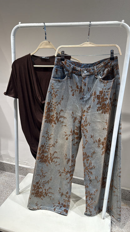 Embroidered Bloom Jeans