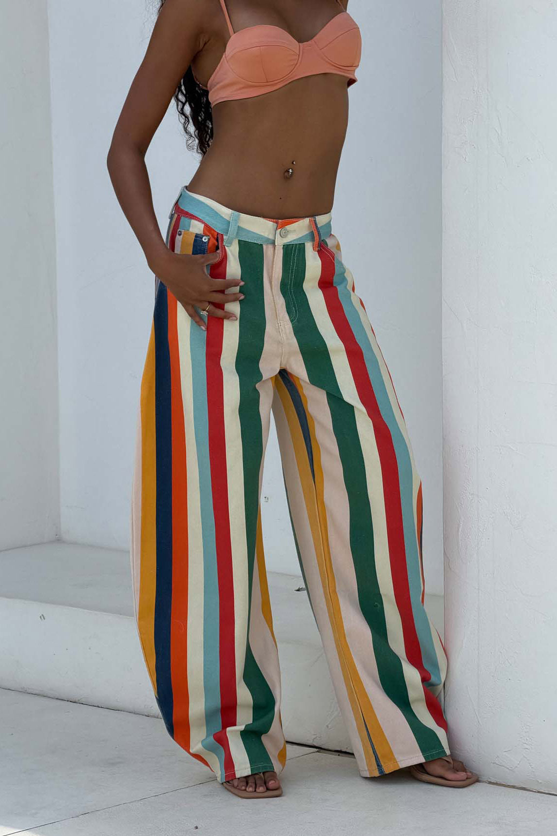Rainbow Striped Pants
