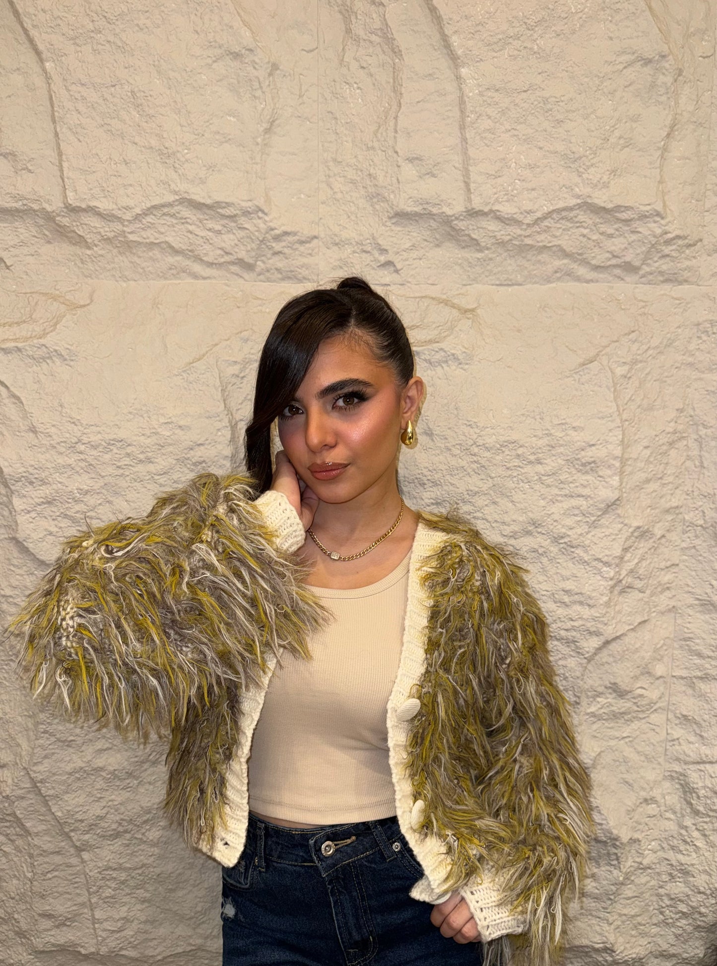 Shaggy Colorful Cardigan