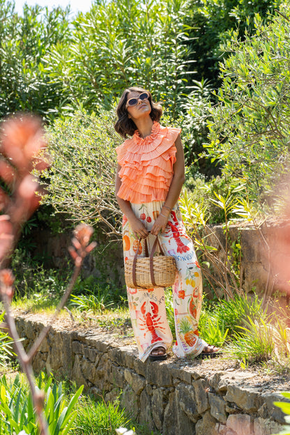 Lobster Printed Satin Pants