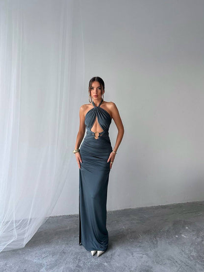 O-Ring Halter Dress