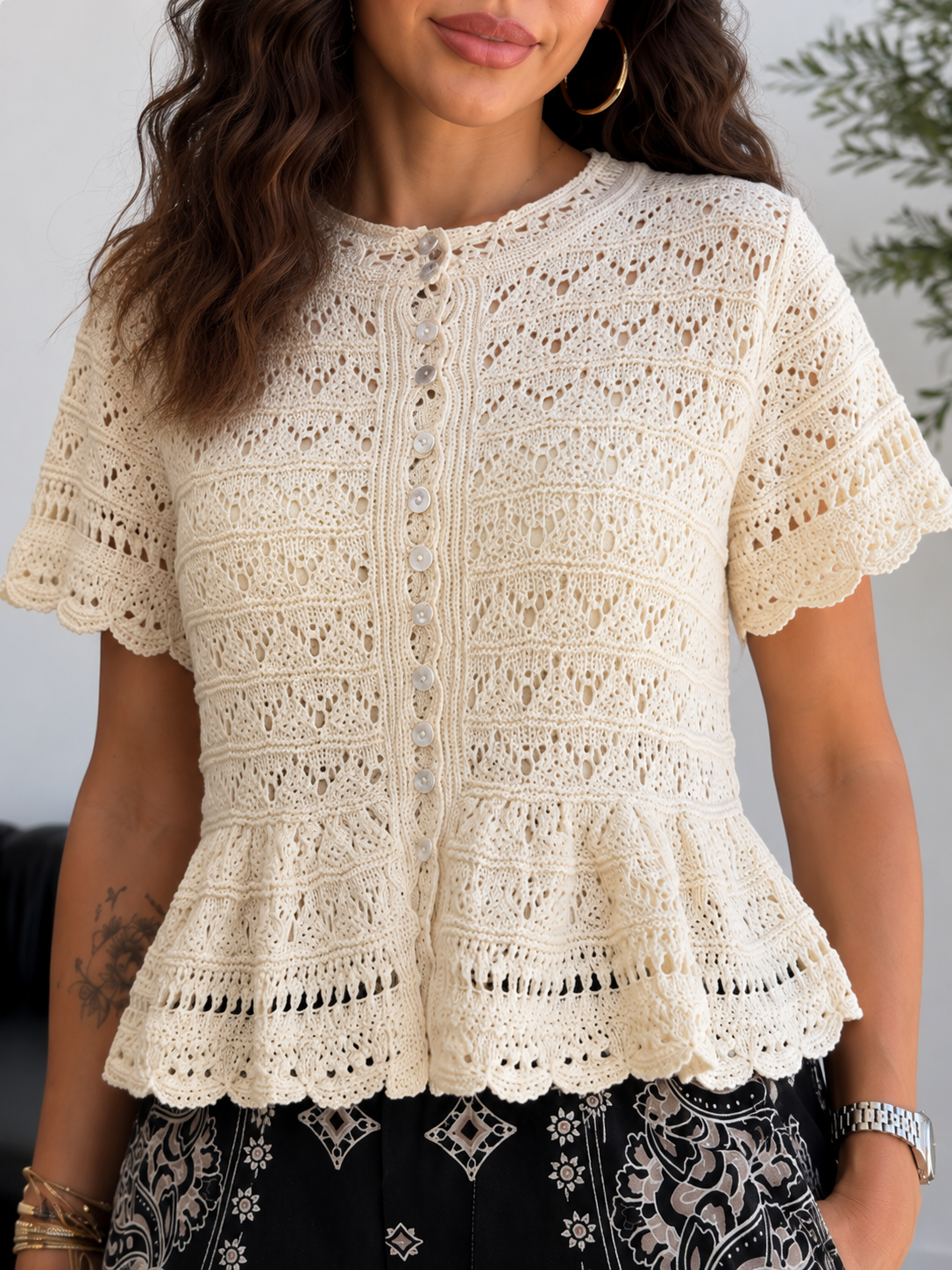 Camellia Corchet Top