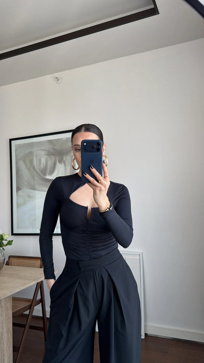 Ruched Cutout Top