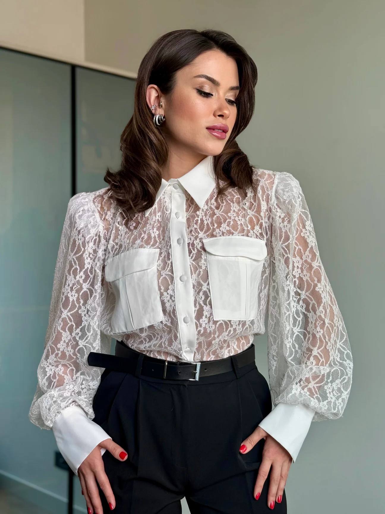 Celeste Sheer Lace Shirt