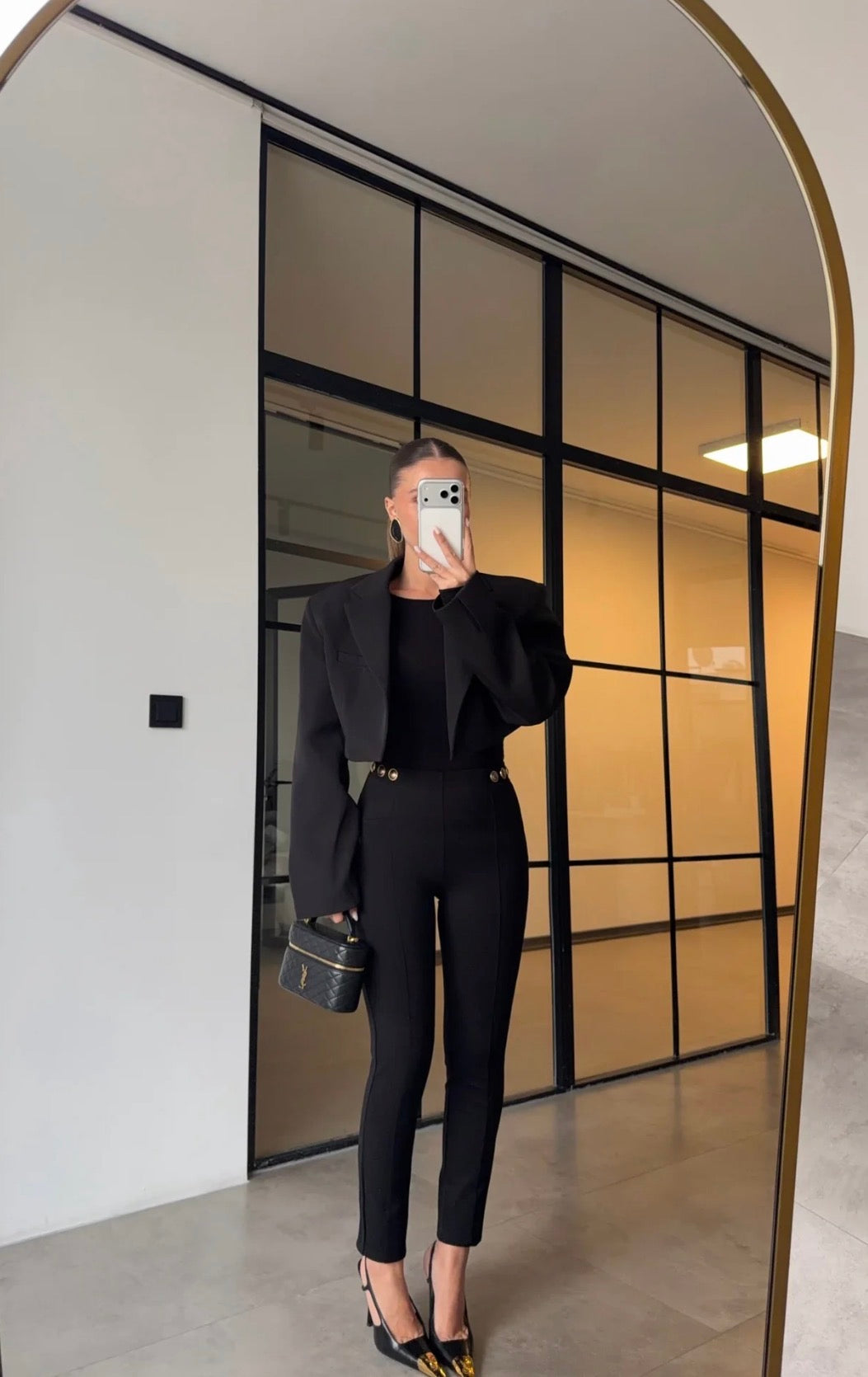 Button-Detail Tights