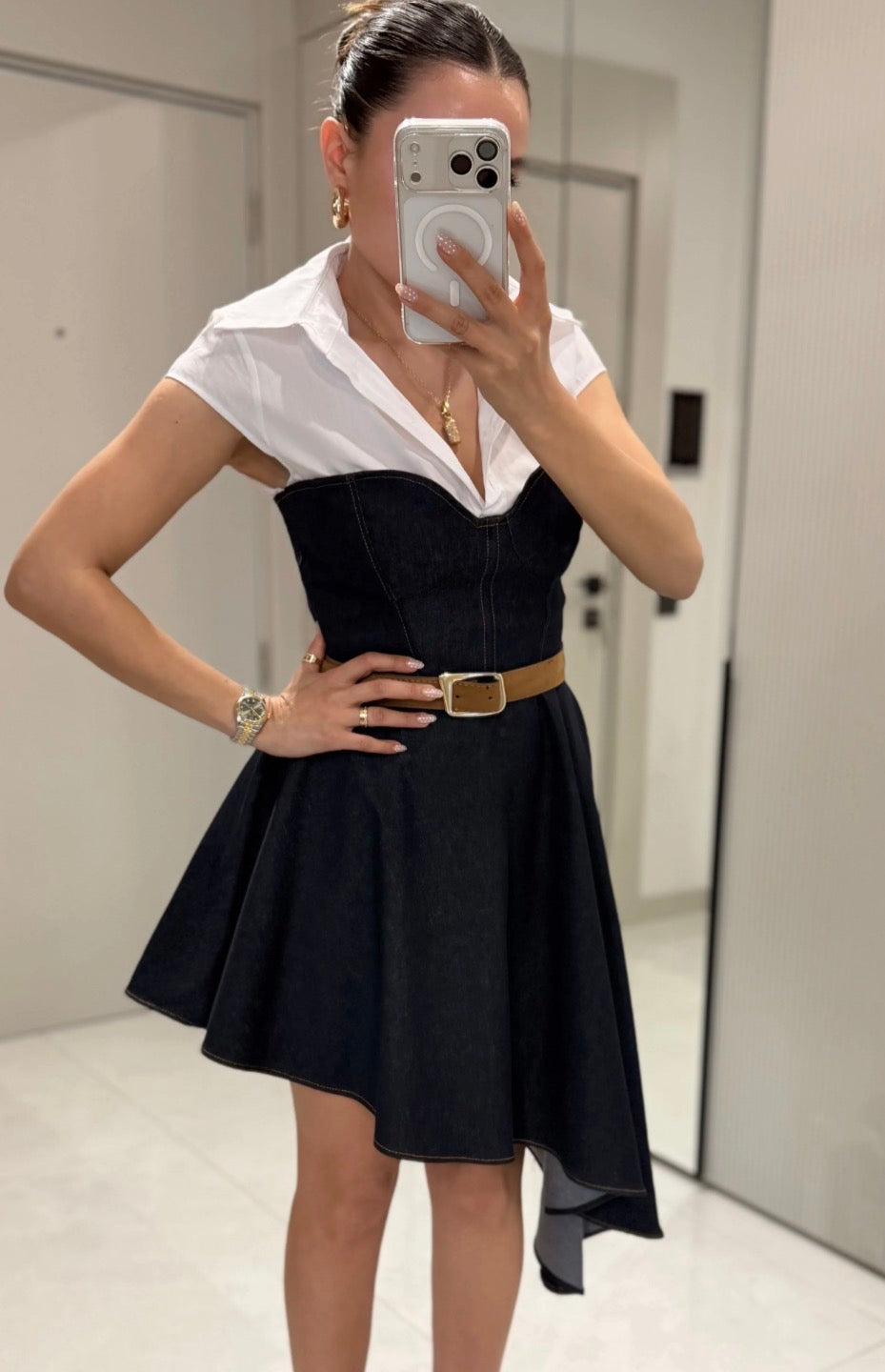 Denim Shirt-Dress Combo