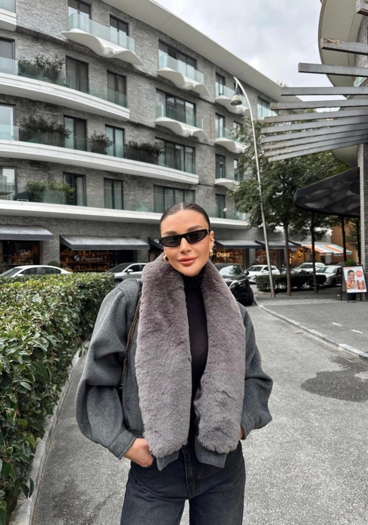 Plush Fur Collar Jacket